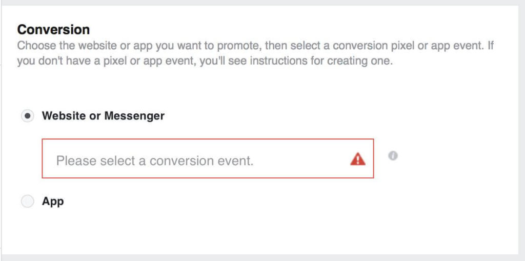 pixel facebook conversion