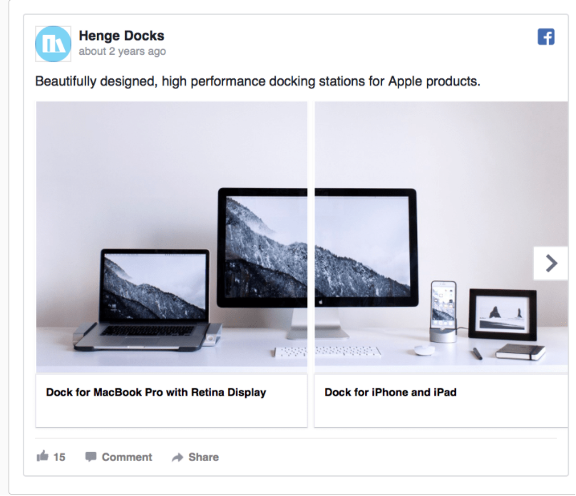 Facebook ad design from Henge