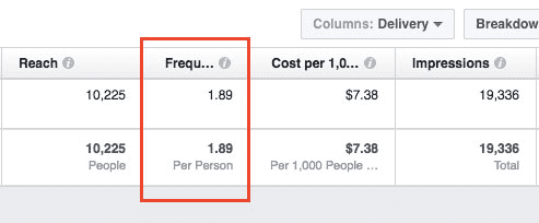 Facebook Ads Metrics - Frequency