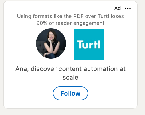 LinkedIn follower ad format 